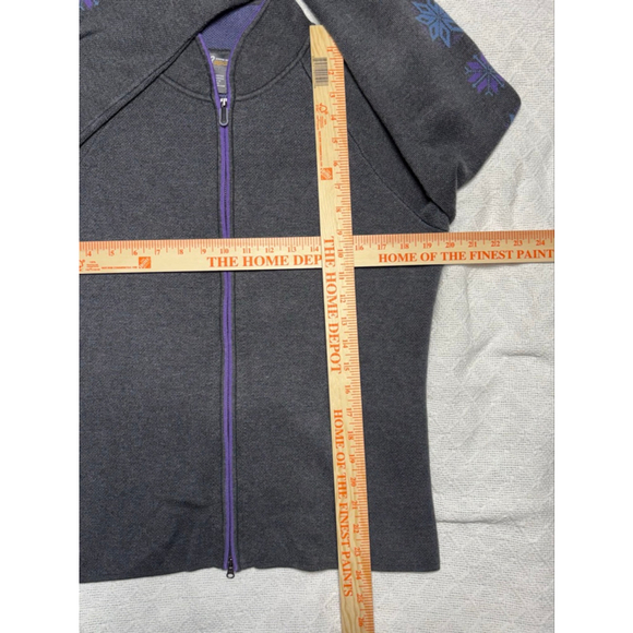 GUC Vintage Women Eddie Baur Sport Fair Isle Snowflake ZipUp Sweater Jacket Sz L - Picture 5 of 8